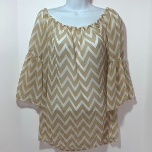 NWT CHEVRON SHEER TOP - W0MEN'S MEDIUM